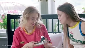 Russian petite Hazel Dew and blonde,lesbian