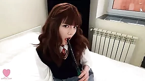 Hermione Granger cosplayer brunette,creampie