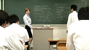 Young Japanese tutor teaches asian,blowjob