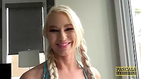 Blonde babe indulges in blonde,cum