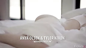 Anya Olsen enjoys a morning american,beauty