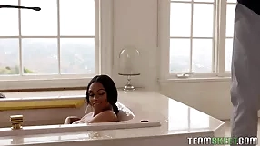 Bethany Benz indulges in a bath,blowjob