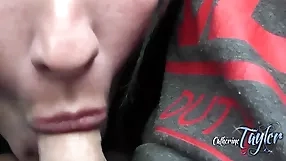 Catherine Tayler's intimate blowjob,car