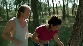 Passionate outdoor romp with cowgirl,emo