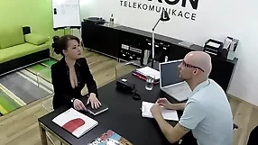 Office girl secures her job boss,cream