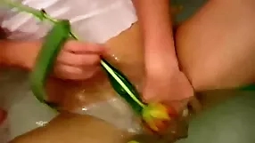 Intimate bath time with a bath,beauty